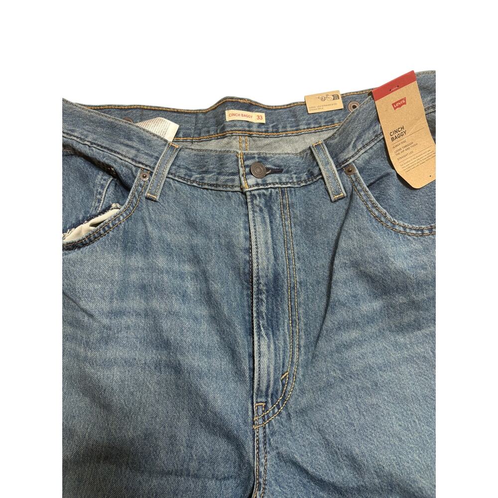 Levi’s Cinch Baggy Jeans Size 33 Medium Wash High Rise NWT - Picture 2 of 5